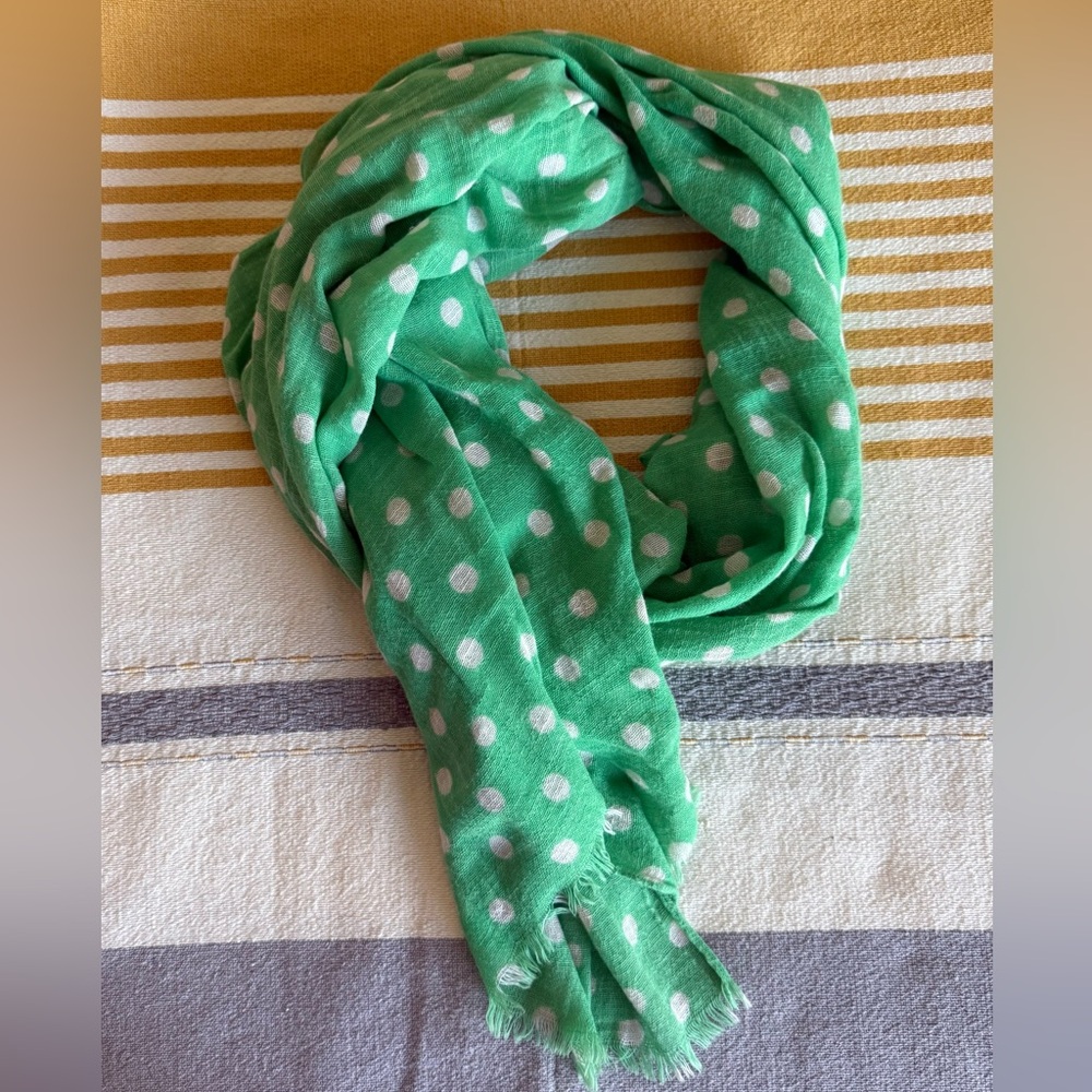 Green Polka Dot Scarf - Picture 2 of 4